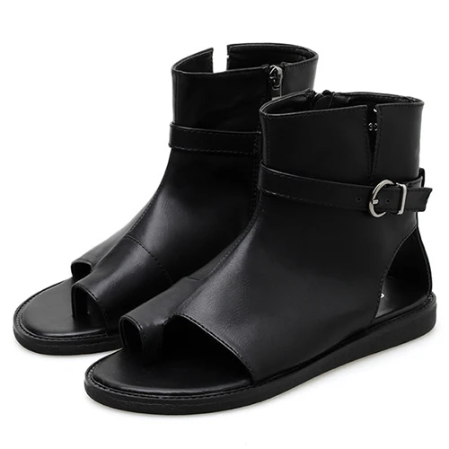 black shoes Gdgydh/Сандалии-гладиаторы Женская обувь на плоской подошве; летние женские Босоножки с открытым носком обувь открытые босоножки новое поступление - Цвет: black shoes