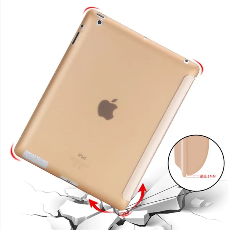 Для ipad 2 3 4 Чехол Ультра тонкий из искусственной кожи+ мягкая задняя смарт-крышка Подставка Авто Режим сна/Пробуждение для Apple ipad 4 ipad Coque чехол для планшета