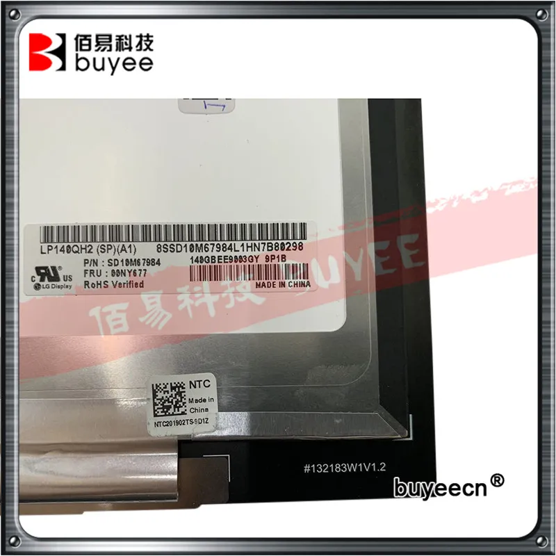 Оригинальный 14 дюймовый ЖК дисплей в сборе для lenovo ThinkPad X1 Yoga LP140QH2 SPA1 2018 года