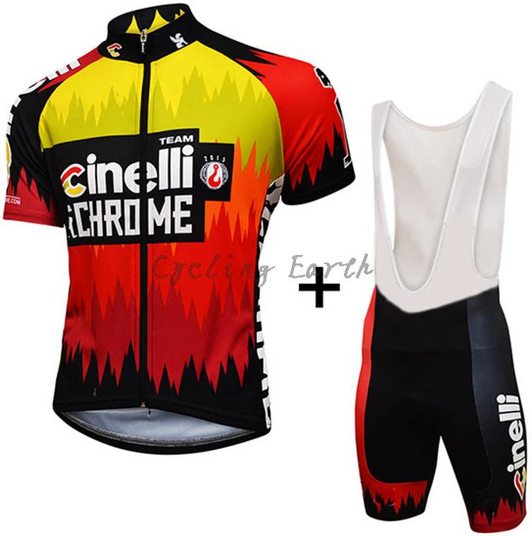 bib short set CINELLI Cycling Clothes Set Short sleeve Jersey and bib shorts Kit Summer Men bike clothing MTB Ropa Ciclismo clothing#8 - Цвет: bib short set
