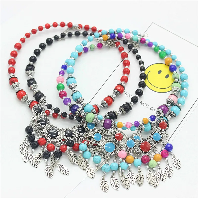 Ожерелье с подвеской в виде листика Олару женское ожерелье 4 вида цветов |