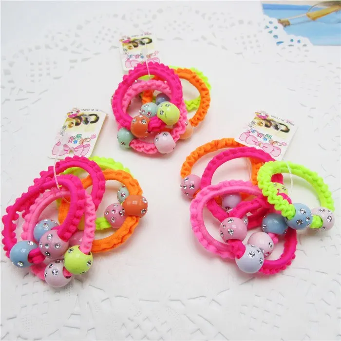 5pcs/lot Hair rubber band accessories cheapest rezinochki wholesale fluorescence candy colors hair elastics |