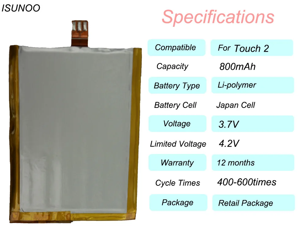 20 шт./лот 100% протестированная батарея 3 7 В для iPod Touch 2 2nd Gen 2G запасная 8 ГБ 16 32