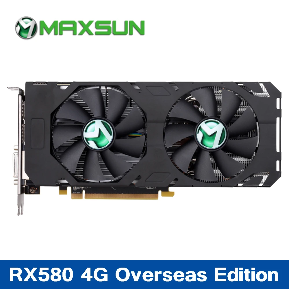 MAXSUN RX580 4G Графика карты 256bit 7008 мГц GDDR5 2304 единиц 14nm PCI Express 3 0X16 HDMI + DP * DVI Порты и
