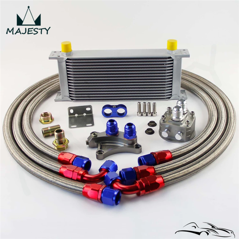 

16 ROW OIL COOLER KIT FOR N**ISSAN S**ilvia S13 S14 S15 180SX 200SX 240SX SR20DET Silver