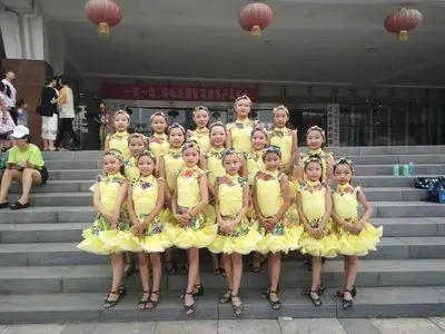 Желтое кружевное детское платье для латиноамериканских танцев девочек костюмы