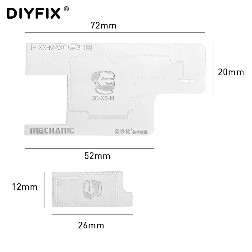 Трафарет 3D BGA для iPhone X/XS/XR/XS MAX набор паяльных сетей снятия пазов клея оловянной