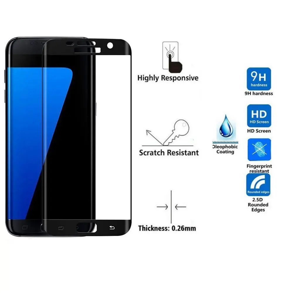 Suntaiho полное 3D изогнутое Закаленное стекло пленка для Samsung Galaxy S7 Edge 9H Передняя