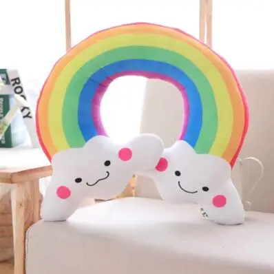 

Cute Plush Toy Cartoon Rainbow Cloud Stereo U Shaped Travel Neck Pillow Soft Stuffed Neck Pillow Birthday Christmas Gift #1785