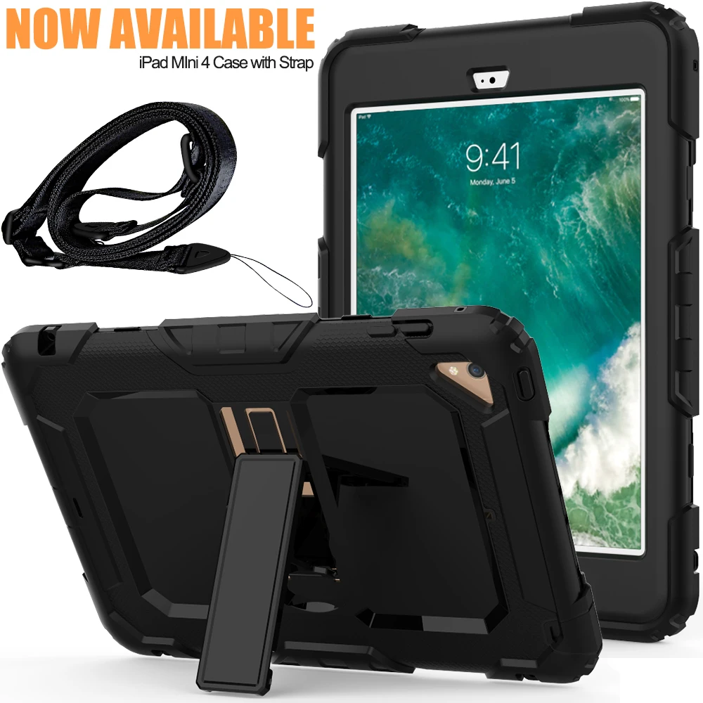Для iPad Mini 1 2 3 силиконовый чехол для противоударный подставка Съемный ремень Coque |