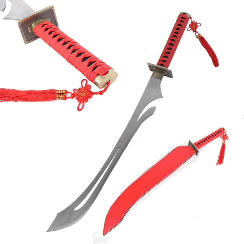 

Free Shipping Dramatical Murder Koujaku's Replica Sword Carbon Steel Katana Red Handle Cosplay Prop No Sharp Decorative Swords