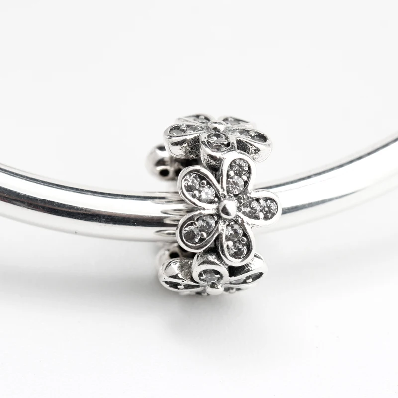 

Бусины из настоящего серебра 925 пробы, зеркальные подвески с прозрачными фианитами, прекрасные бусины подходят для браслетов и ожерелий Pandora, ювелирные изделия для рукоделия