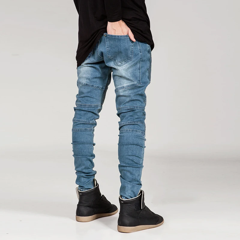 NIBESSER Hip Hop Vintage Trouser Skinny Pant Stretch Denim Pants Solid Slim Fit Jeans Men Casual Biker Male Street | Мужская одежда