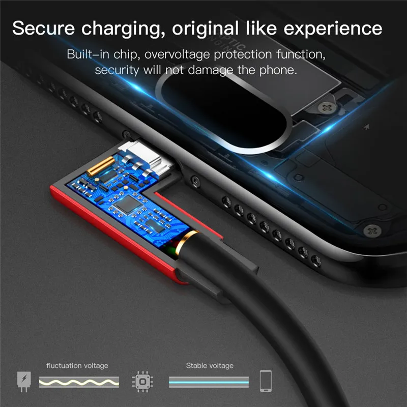 Micro USB 8 Pin type C 90 градусов быстрая зарядка usb c кабель L type-c 3,1 шнур для передачи данных зарядное устройство usb-c для Iphone samsung S8 S9 Note 8