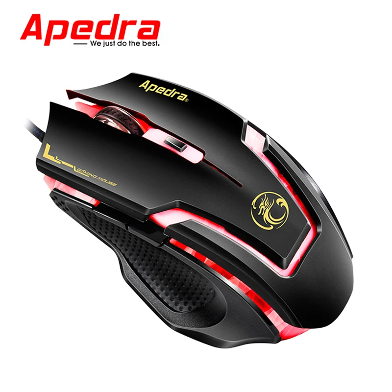 Apedra Проводная Мышь игровой патруля мыши 3200 Точек на дюйм с светодиодный свет 7