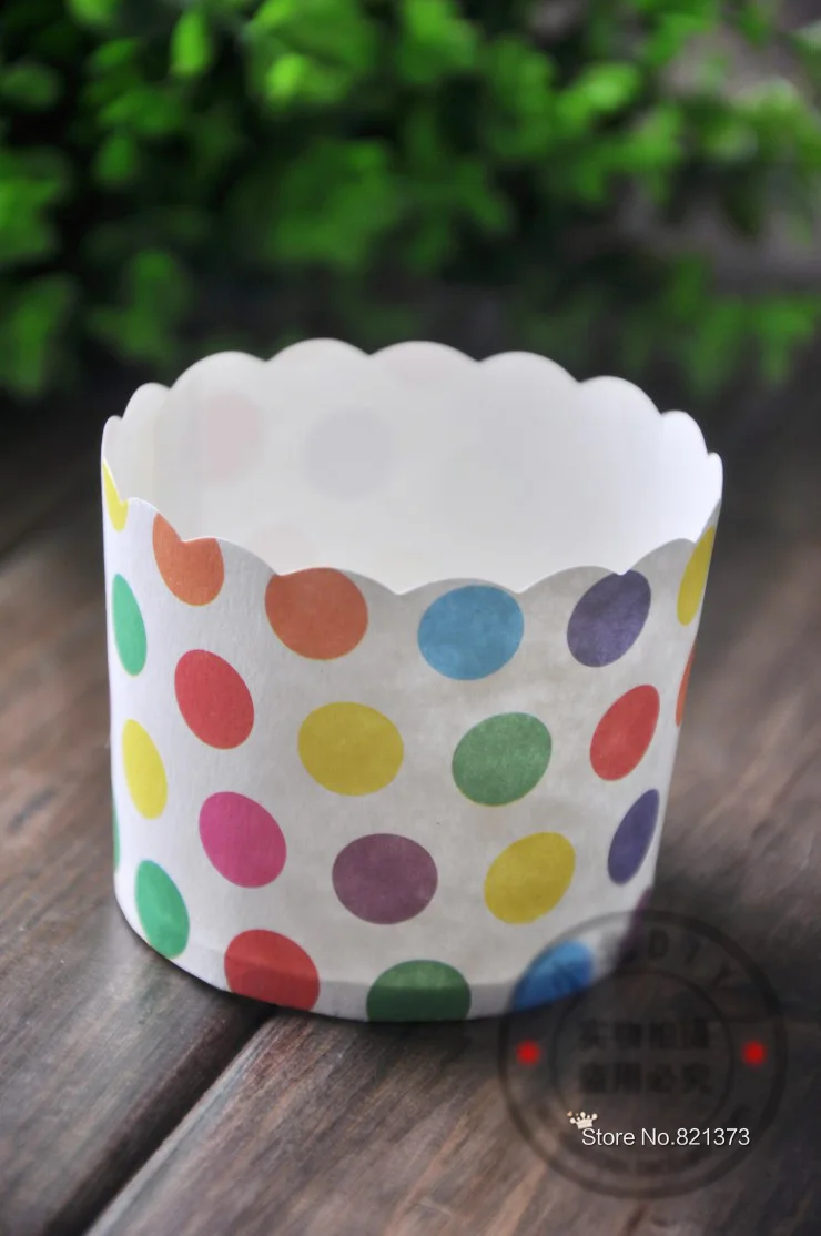 

Free shipping wholesale colorful polka dot wedding party cupcake case, beautiful muffin cup cake decorations color dots liners