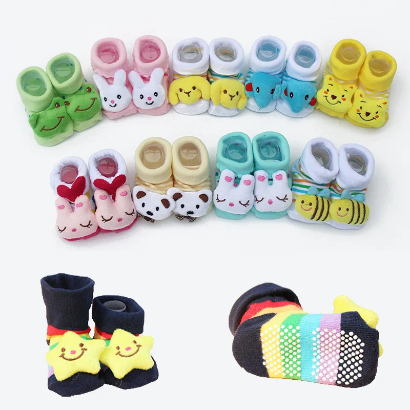 DreamShining Baby Socks Anti-Slip Cotton Newborn Sock Shoes Cartoon Animal Slippers Boots Unisex Boy Girl Rubber Sole | Детская одежда
