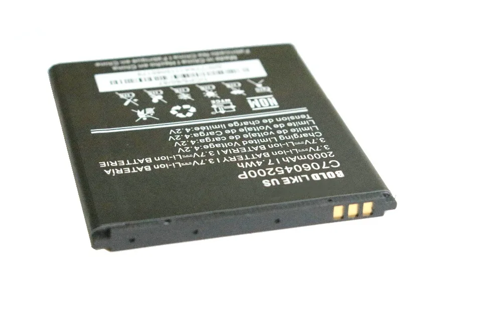 1x2000 mAh C706045200P запасная литий ионная батарея для BLU Studio C 5 + S0050UU D890 D890U D890L Batterie Bateria