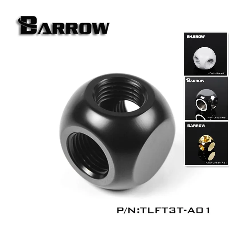 

Barrow G1 / 4 "X3 черные, белые, серебристые, золотые кубические адаптеры с тремя звеньями, аксессуары для водяного охлаждения ПК