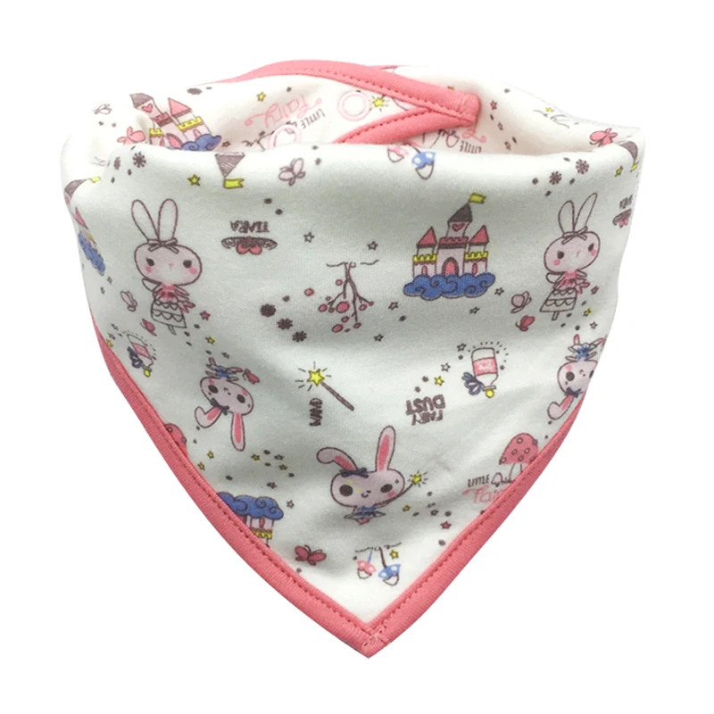 Детские Мультяшные нагрудники треугольные двухслойные 100% хлопок для детей 0-3 лет