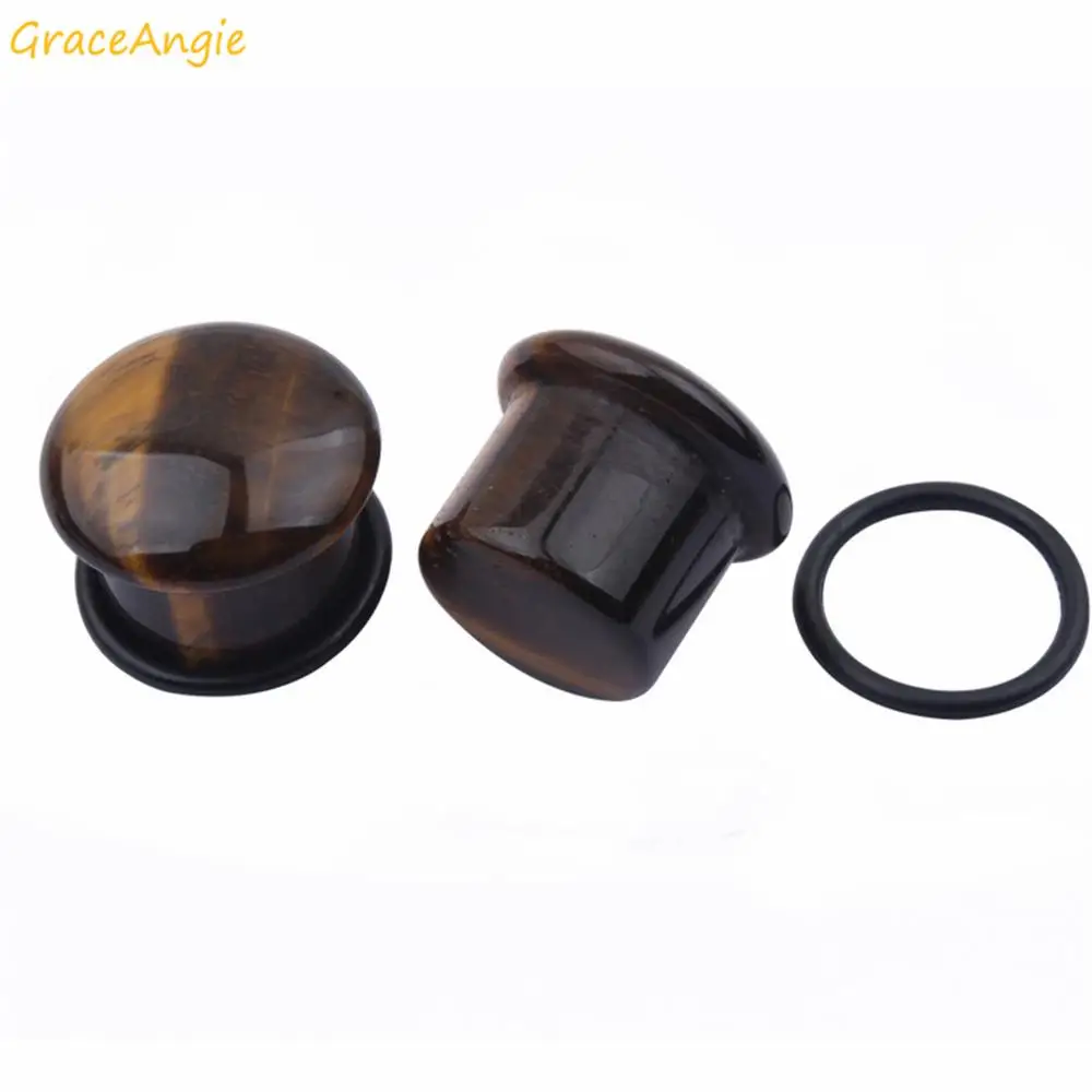 GraceAngie 2 шт./лот круглые тигеритовые затычки для ушей туннель искусственный камень