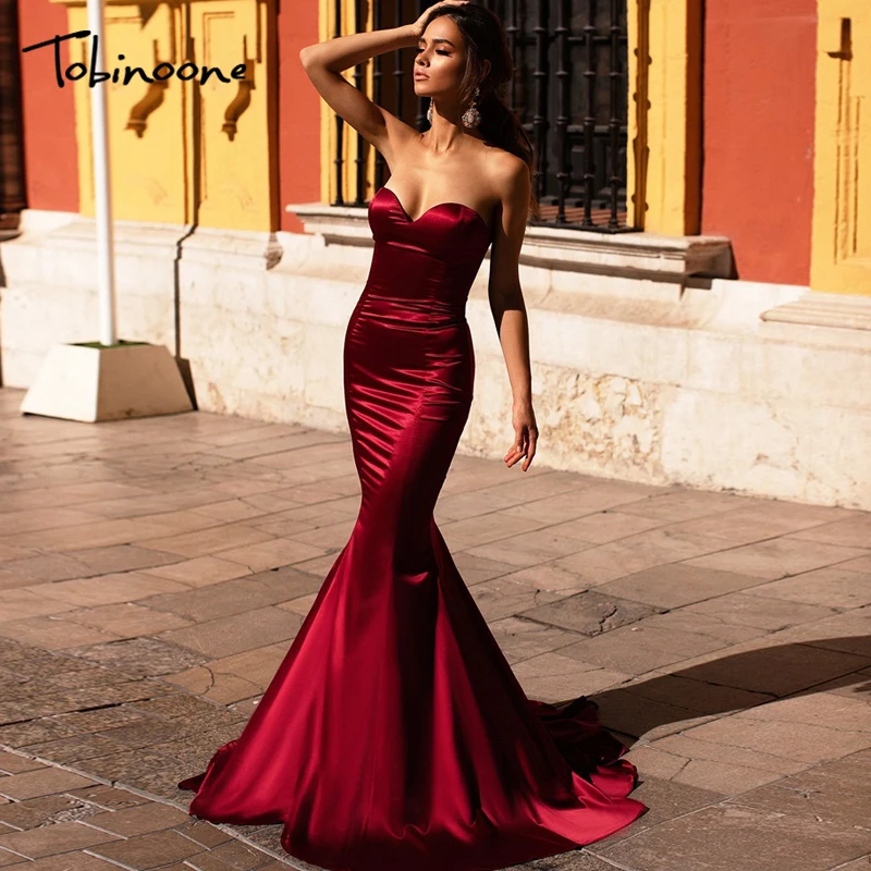 Женское длинное платье без бретелек с открытой спиной|Женские платья| |