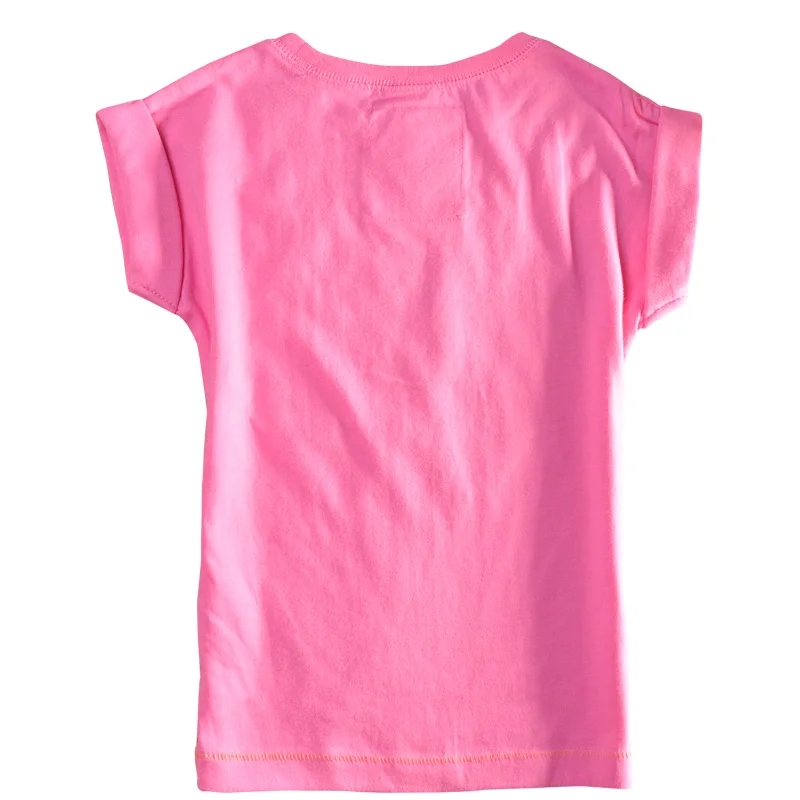 Girls cute short sleeve T-shirt with printing and sequin | Мать и ребенок