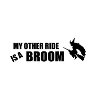 my other ride is a broom witch car truck window decal sticker car accessories motorcycle helmet car styling car sticker