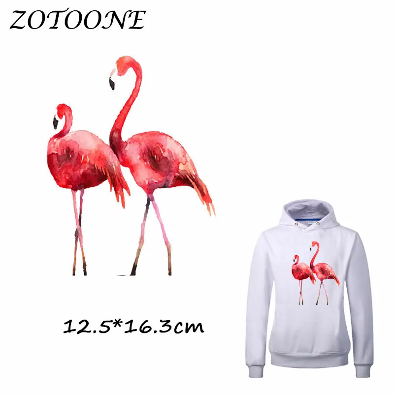Термоклейкие нашивки ZOTOONE с изображением фламинго для одежды платьев футболок