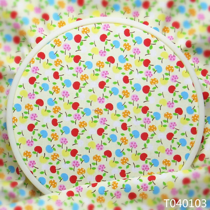 Желтая вишневая 100% хлопчатобумажная ткань для фотометра с рисунком детской