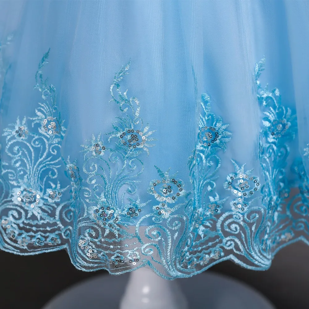 

2019 Girl Diamond Princess Flower Lace Dress Border Kids Dresses Girls Ball Gown Party Vestidos Birthday Christmas Dress -Pink