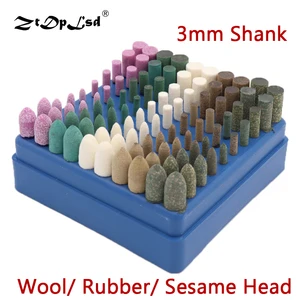 Полировальная головка кунжута, 5 разных размеров, 3 мм, 100 шт.