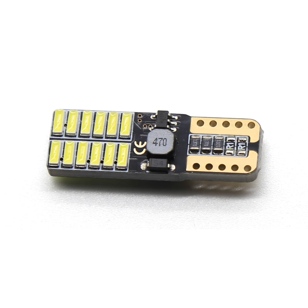 EURS 100 шт. T10 4014 24smd Светодиодная лампа для автомобиля CANBUS без ошибок 12 В сверхъяркая