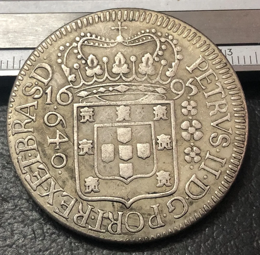 1695 бразильская 640 Серебряная копия монеты Райс Педро II (тип 1)|Безвалютные монеты| |