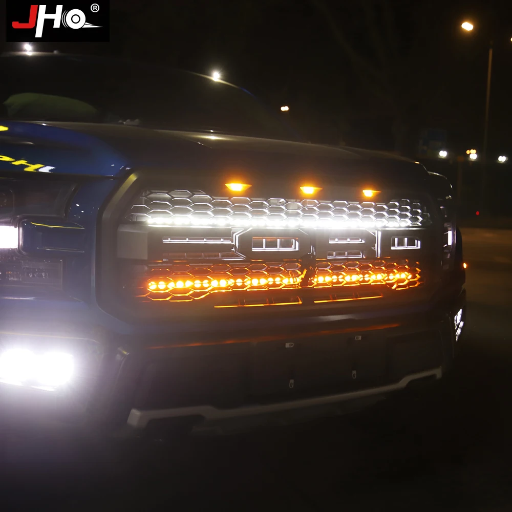 Передняя решетка JHO для внедорожника комплект светодиодсветильник фар Ford F150 Raptor