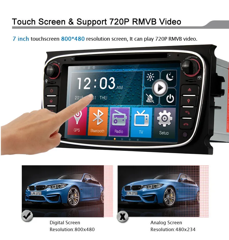 Автомагнитола Eunavi 7 дюймов 2 DIN для Ford focus Mondeo S max Kuga GPS навигация с HD экраном Canbus