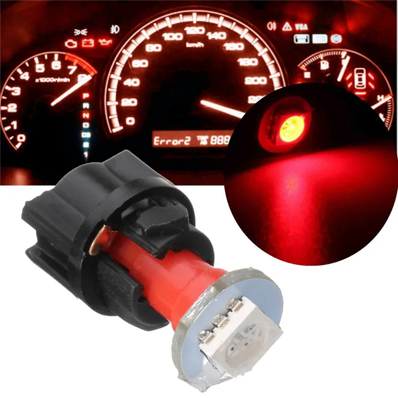 10 шт. T5 74 PC74 1-SMD автомобильный поворотный разъем приборного кластера приборной панели светодиодный светильник с цоколем - Испускаемый цвет: Красный