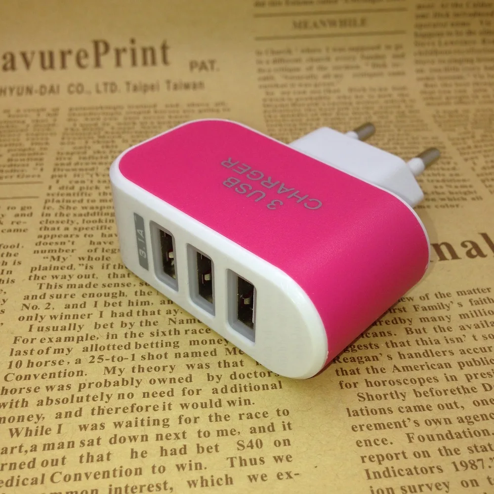 GEUMXL LED 3 порта USB 5V 3.1A Путешествия ЕС вилка стены AC зарядное устройство адаптер для