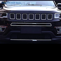 abs chrome accessories for jeep compass 2017 2018 2019 front bottom bumper lid plate front grille grill molding cover kit trim