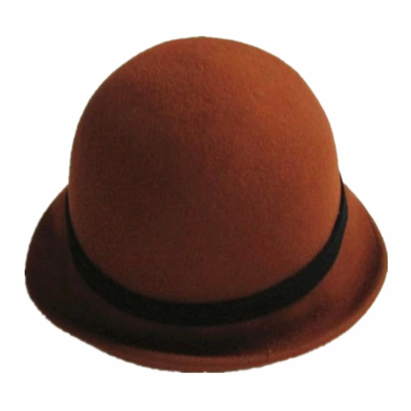 Коричневый Для женщин Fedora шерстяного фетра Madam цветок распутница Клош|fedora hat