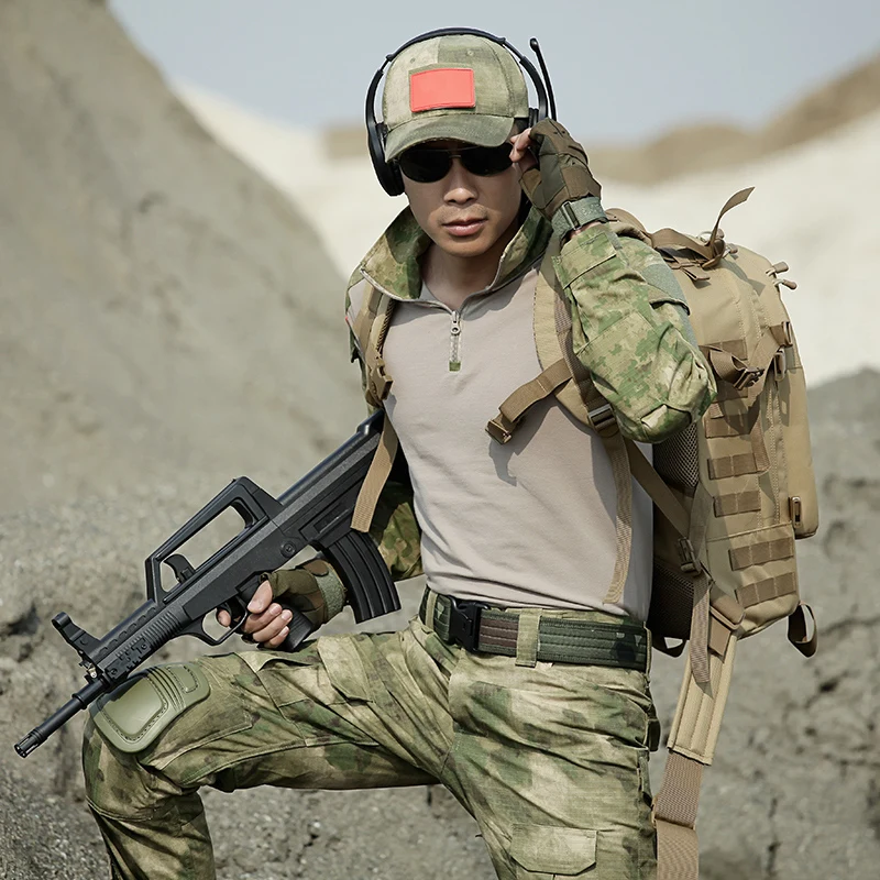 Куртка в стиле милитари армейские штаны с наколенниками тактическая рубашка