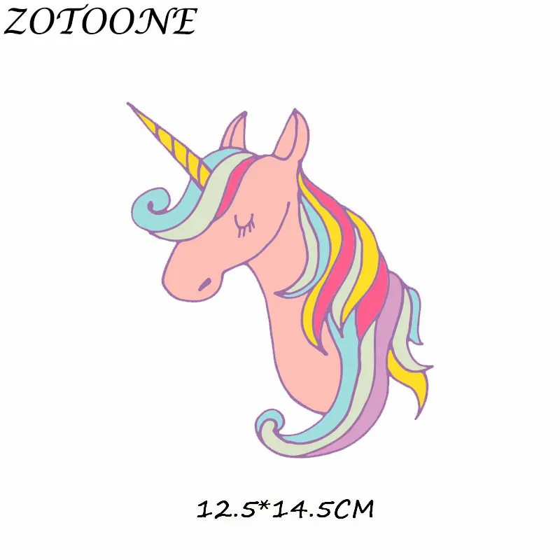 ZOTOONE Милая нашивка единорога для переноса утюгом нашивки одежды с цветами из