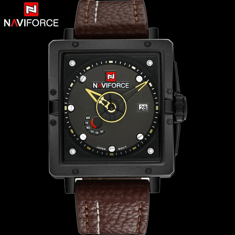 NAVIFORCE Брендовые мужские спортивные кварцевые часы креативные аналоговые