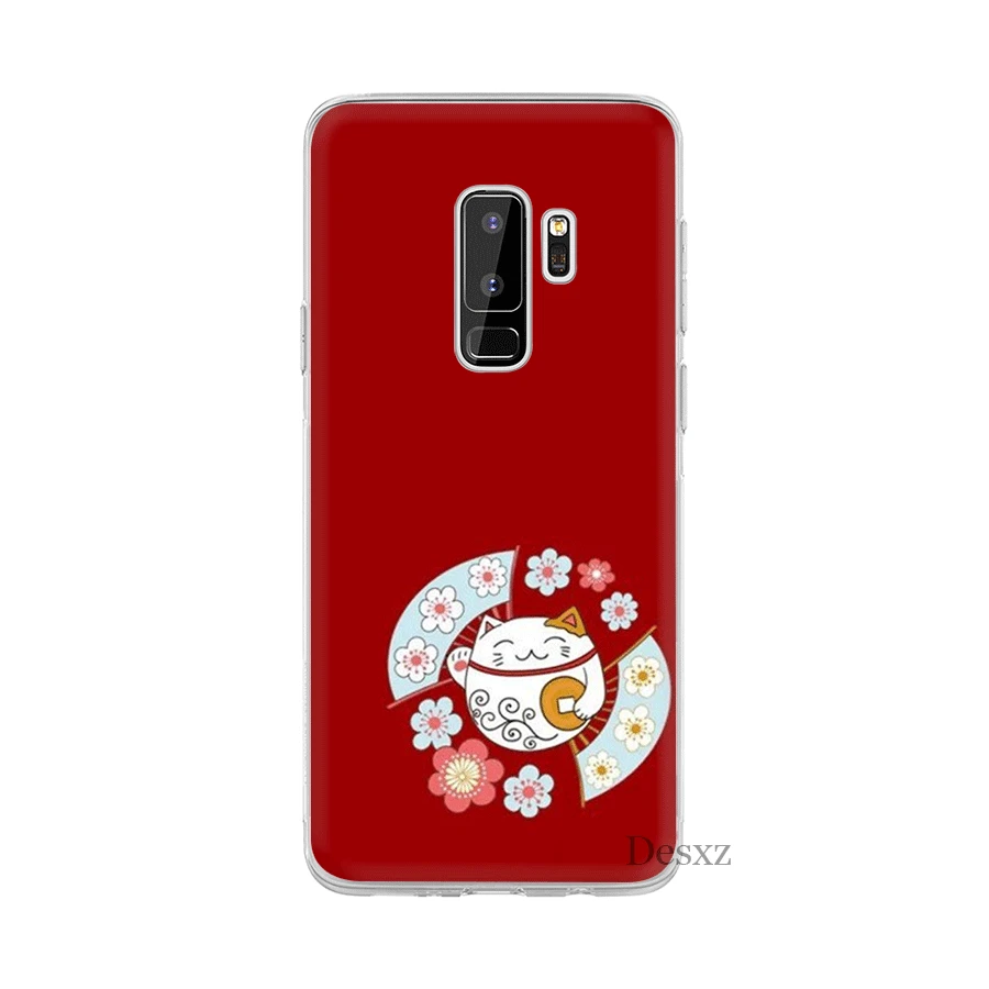 Чехол с изображением из мультфильма Lucky Cat для Samsung M10 M20 M30 M40 S6 S7 Edge S8 S9 S10 Plus S10e Note 8 9