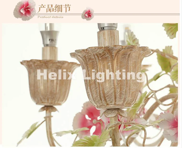 Бесплатная доставка Цветочная люстра в стиле арт деко 6 л и 60 см разноцветная