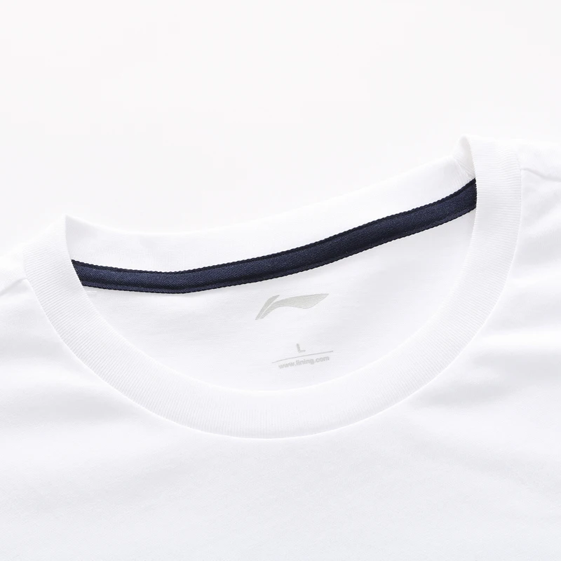 (Распродажа) Li-Ning Мужская трендовая футболка обычная посадка 73% хлопок 27%