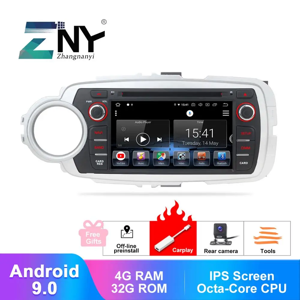 7 &quotips Android 9 0 автомобильный DVD 2 Din Авто Радио для Toyota Yaris 2012 2017 gps навигация