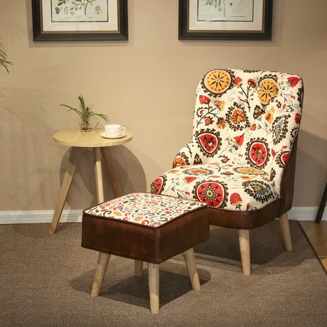 Диван-кресло для гостиной мебель из дерева/кожи одноместный диван-кресло без