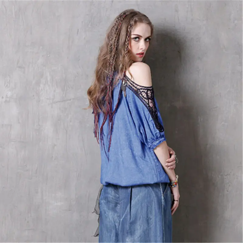 2018 новый осенний модный винтажный джинсовый спортивный свитер из органзы в стиле