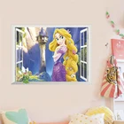 Рапунцель принцесса 3d наклейки на стену окна для украшения дома 3d окно фотообои с героями аниме Искусство Diy Детская комната наклейки на стену